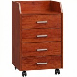 Vinsetto Comodă de birou pe roți Comodă de birou cu 4 sertare Archivator mobil pentru studiu 40x36x65 cm Maro | Aosom Romania