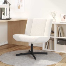 vidaXL Scaun pivotant Manual Crem 63 x 75 x 76 cm Piele de Oaie