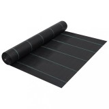 VidaXL Membrană antiburuieni &amp; antirădăcini, negru, 2x50 m, PP