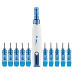 Creion cu Micro-Ace din Titan, Dr. Pen, Dermapen A9W, 10x Rezerve 12 ace, Adancime 0.25 - 2.5 mm, 6