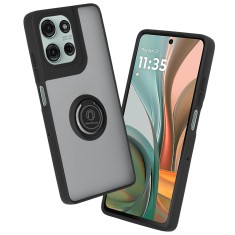 Husa Motorola Moto G75 Techsuit Glinth cu inel suport stand magnetic, negru foto