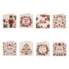 Felicitări Crăciun, Model Multicolor, Mici, Set 8 Bucăți, 6x6 cm, Cu șiret Roșu, Oem