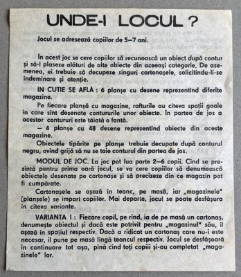 Unde-i locul? - Instructiuni utilizare pentru joc copii, JECO foto