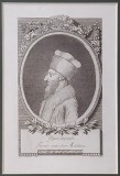 Gravura Alexandru Voda Ipsilanti, Semnata Hiltembrand, Cupru, 22x15cm, Arta Veche
