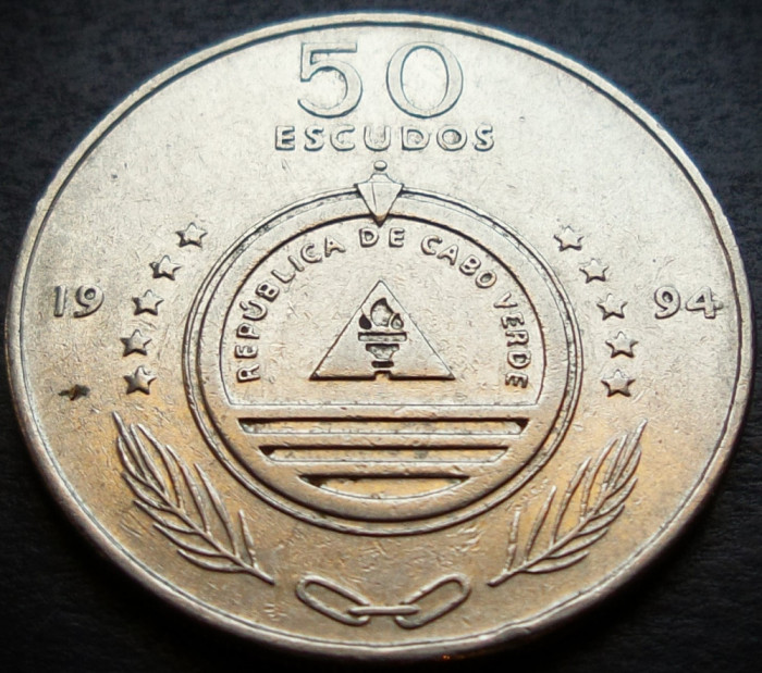 Moneda exotica 50 ESCUDOS - CAPUL VERDE, anul 1994 * cod 3429 = MACELINA