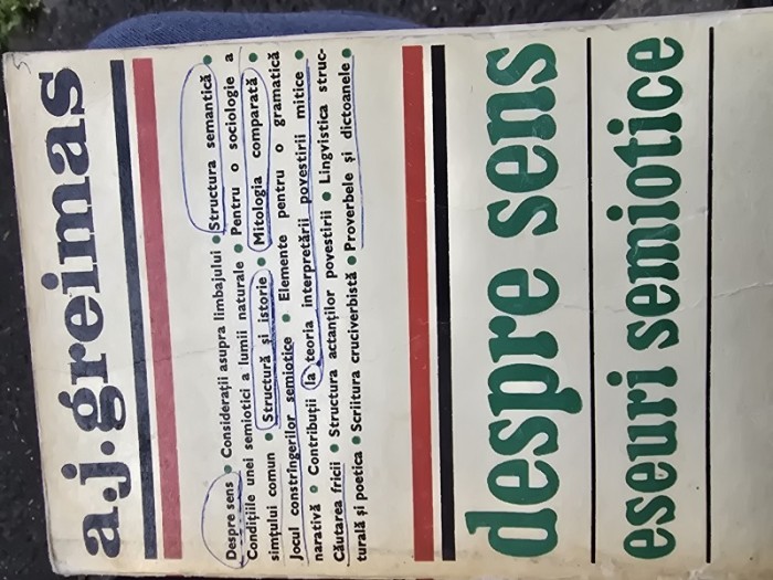 DESPRE SENS - ESEURI SEMIOTICE de A.J. GREIMAS ,1975