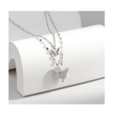 Cumpara ieftin Colier Dublu din Argint 925 , zButterfly Garden, cu Cristale Zirconia