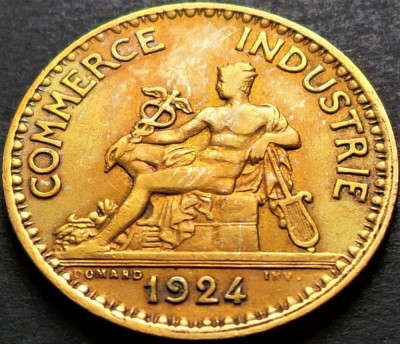 Moneda istorica (BUN PENTRU) 1 FRANC - FRANTA, anul 1924 * cod 4427 C foto