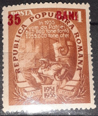 Romania 1952 , LP 320a supratipar 35 bani rosu pe 4Lei mnh foto