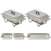 Set 2 Vase Incalzire M&acirc;ncare Gossi, Oțel Inoxidabil, Profesional, GN1/1, GN1/2, GN1/4, Suport Arzător, Catering, Familie
