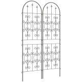 Outsunny Set de 2 Suporturi pentru Plante Cățărătoare, Trelițe de Grădină, pentru Legume, Viță-de-vie, Flori, din Metal, 50 x 180 cm, Negru | Aosom Ro