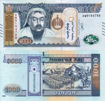 MONGOLIA 1.000 tugrik 2020 UNC!!! foto