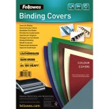Cumpara ieftin Coperti carton Fellowes A4 250 gr imitatie piele verde 100/top
