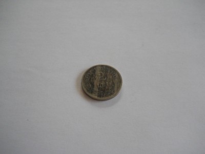 Moneda 2 LEI 1924 BRUXELLES- Circulata! Necuratata! foto