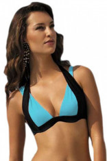 SW717B-1414 Sutien de baie Color Block, in doua piese, cu push-up foto