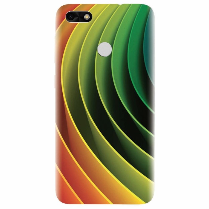 Husa silicon pentru Huawei Y6 Pro 2017, 3D Multicolor Abstract Lines