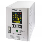 UPS Pentru Centrala, Sursa Curent Centrala 7000VA 5000W cu Ecran LCD si Sinusoidala Pura, Utilizeaza 4x Baterie 12V, Ted Electric, Oem