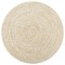 Gossi covor manual, alb si natural, 120 cm, iuta