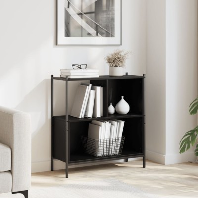 vidaXL Bibliotecă, negru, 72x28x77,5 cm, lemn prelucrat foto