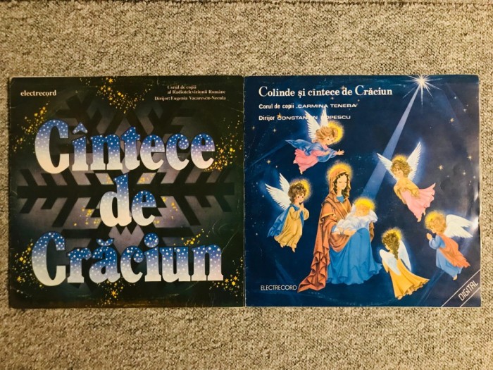 Pachet 2x Disc Vinil Colinde / Crăciun Coruri de Copii, EXCELENT