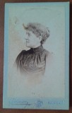 Fotografie tip CDV, profil de femeie, 1895