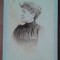 Fotografie tip CDV, profil de femeie, 1895