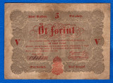 (2) BANCNOTA UNGARIA - 5 FORINT 1848, SEMNATURA KOSSUTH, SERIE SCRISA MANUAL