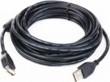 CABLU USB GEMBIRD prelungitor, USB 2.0 (T) la USB 2.0 (M), 3m, premium, conectori auriti, negru, &quot;CCF-USB2-AMAF-10&quot; (timbru verde 0.18 lei)
