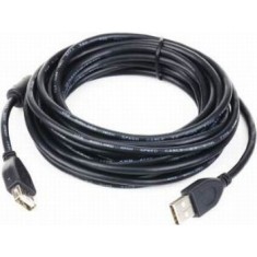 CABLU USB GEMBIRD prelungitor, USB 2.0 (T) la USB 2.0 (M), 1.8m, premium, conectori auriti, negru, &quot;CCF-USB2-AMAF-6&quot; (timbru verde 0.08 lei)