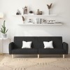 Canapea extensibilă cu 2 locuri, negru, material textil