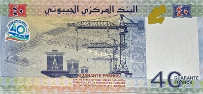 40 Francs Djibouti Comemorativa UNC foto