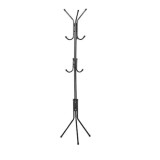 Cuier din metal, pentru haine, dimensiuni 45 x 175 cm, picioruse antialunecare, negru