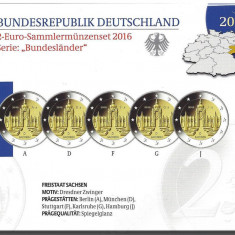 GERMANIA 2016 - 5 X 2 Euro “Palatul Zwinger din Dresda” folder/Proof