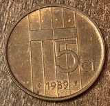 C50 - Moneda foarte veche - Olanda - 5 centi - 1989