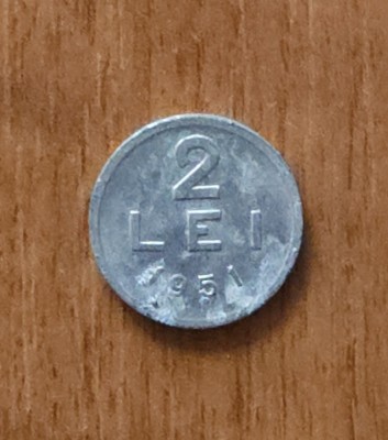 2 lei 1951, RPR / Rom&amp;acirc;nia, aluminiu foto