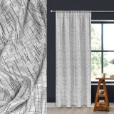 Perdea Decorativă, Model cu Dungi, Gri, 140x260cm, Poliester, Oem
