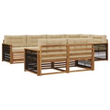vidaXL Set de canapele de exterior cu pernă 7 pcs Natural și Bej 3383476