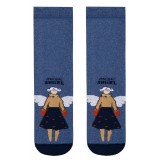 Șosete copii flaușate antiderapante cu model &icirc;ngeraș, Funny Legs 291 - Denim, 27-29 (18)