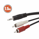 Cablu RCA / JACK fisa 2x RCA - fisa 3,5 st JACK 1,5 m Best CarHome, Carguard