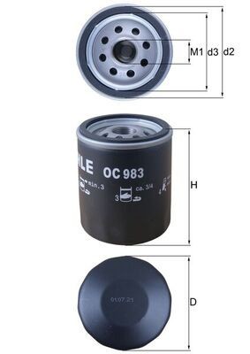 MAHLE OC 983 Filtru ulei foto