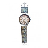 Cumpara ieftin Ceas de Perete Mare cu Rame Foto Memory Watch WZ2185, Metalic, 146 cm, Cadran Sticla, Analogic, Quartz, Gri Inchis