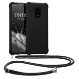 Husa Kwmobile pentru Xiaomi Redmi Note 9S/Redmi Note 9 Pro/Redmi Note 9 Pro Max, Silicon, Negru, 53149.01, Textil, Carcasa