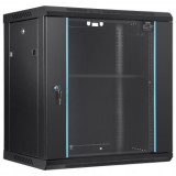 Cabinet metalic / Rack 19&#039;&#039;, Vevor 12U, usa din sticla, 640 x 450 x 600 mm, Montare pe perete