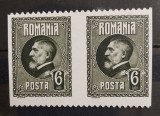 Romania 1926 - Pereche 6 Lei Ferdinand l,imperforat vertical