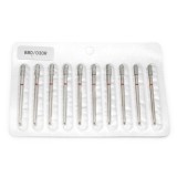 Set de 5 unități: Capăt de freză de diamant pentru cuticule, cilindru rotunjit, br&acirc;u roșu, 880/030R