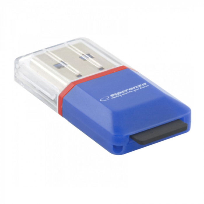 Card Reader Esperanza EA134B, USB 2.0, cititor extern carduri microSD, 480 Mb s