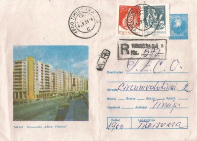 *Romania, plic circulat loco, Timisoara 3, 1986 foto
