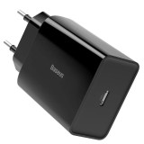 INCARCATOR retea Baseus Speed Mini, Quick Charge 20W, 1 x USB Type-C 5V/3A max, negru &quot;CCFS-SN01&quot; (timbru verde 0.18 lei) - 6953156201699