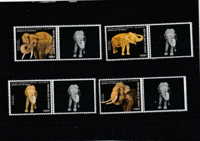 Niger 2017 - Fauna , Animalele lumii , Serie 4 valori cu vigneta III , dantelate , MNH , Mi.4717-4720 foto