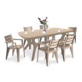 Cumpara ieftin Set mobilier de grădină Juliemore 6+1, culoare cappuccino